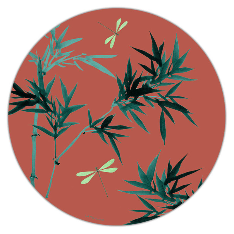 Flores Bamboo Round Placemat Model 03