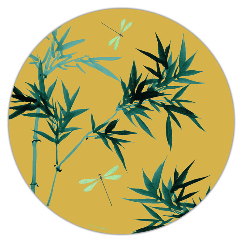 Flores Bamboo Round Coaster Model 07)